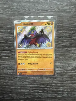 Pokemon TCG Hawlucha Baby Shiny Holo Rare Card Paldean Fates 175/091 NM - Image 1