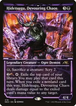 NEO Showcase HIDETSUGU DEVOURING CHAOS 1x Magic Kamigawa Neon Dynasty MTG NM - Image 1
