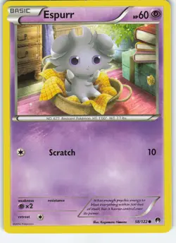Espurr 58/122 Common Regular XY - BREAKpoint LP Pokemon - Image 1