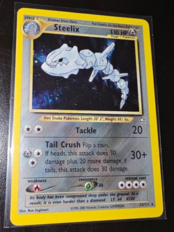 Pokemon TCG Steelix Neo Genesis Set Rare - Holo SWIRL #15/111 Very LP - Image 1