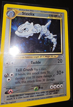 Pokemon TCG Steelix Neo Genesis Set Rare - Holo SWIRL #15/111 Very LP - Image 2