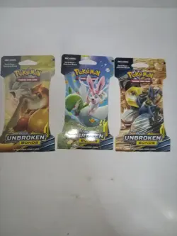Pokemon Sun & Moon Unbroken Bonds Booster Packs Lot of 3 English - Image 1