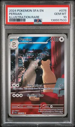 2024 Pokemon Shrouded Fable Persian Illustration Rare #078 PSA 10 GEM MINT - Image 1