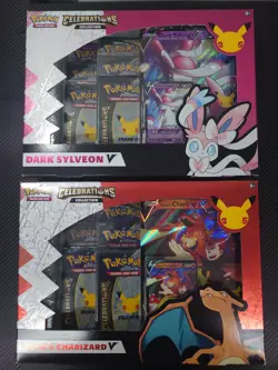 Pokemon TCG: Celebrations Collection Lance's Charizard & Dark Sylveon-2 Box Set - Image 1