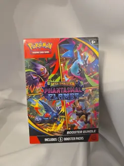 Pokemon TCG Mega Evolution Phantasmal Flames Booster Bundles New Sealed 6 Packs - Image 1