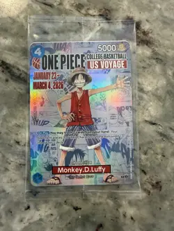 Bandai One Piece CCG Monkey.D.Luffy US Voyage Promo Holo Character Card P-055 - Image 1