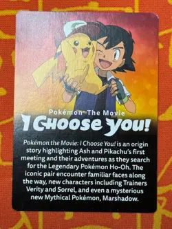 POKEMON TCG THE MOVIE: I CHOOSE YOU! ASH/PIKACHU/HO-OH SCENE PROMO CARD - Image 2