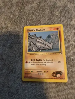 Brock's Rhyhorn Gym Heroes #70/132 Pokemon Card WOTC TCG Vintage Rare 2000 LP - Image 1