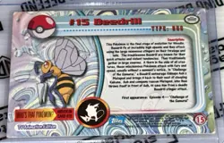 Beedrill #15 - BLUE Logo - SILVER HOLO - SERIES 1 - TOPPS Pokemon Card - MP POKE - Image 2