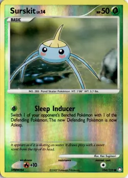 Surskit 104/123 Reverse Holo Mysterious Treasures Pokemon Card TCG - Image 1