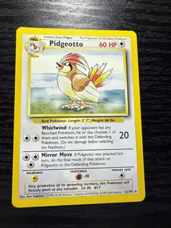 Pidgeotto 22/102 Rare 1999-2000 Base Set Pokemon Card - Image 1