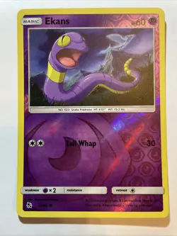 Pokemon TCG NM Ekans 26/68 Hidden Fates Reverse Holo - Image 1