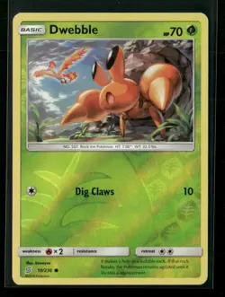 Dwebble 10/236 Common Unified Minds Pokemon Reverse Holo Near Mint - Image 1