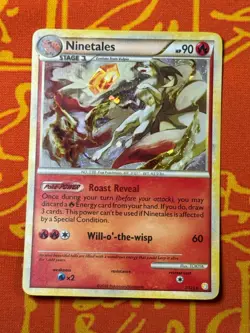 POKEMON TCG NINETALES 7/123 HOLO RARE NEAR MINT HGSS BASE - Image 1