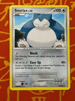 POKEMON TCG SNORLAX 37/130 NON HOLO RARE LIGHT PLAY DIAMOND & PEARL BASE - Image 1