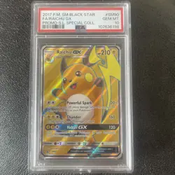 Pokemon TCG 2017 Shining Legends Raichu GX SM90 PSA GEM MT 10 PROMO S.L SPECIAL - Image 1