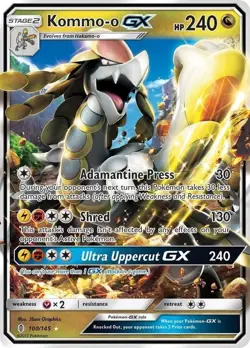 2017 POKEMON SUN & MOON GUARDIANS RISING #100 KOMMO-O GX PSA 10 - Image 4