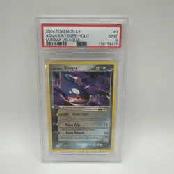 2004 POKEMON EX TEAM MAGMA VS TEAM AQUA #3 TEAM AQUA'S KYOGRE-HOLO PSA 9 - READ - Image 1