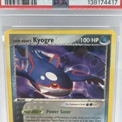 2004 POKEMON EX TEAM MAGMA VS TEAM AQUA #3 TEAM AQUA'S KYOGRE-HOLO PSA 9 - READ - Image 2