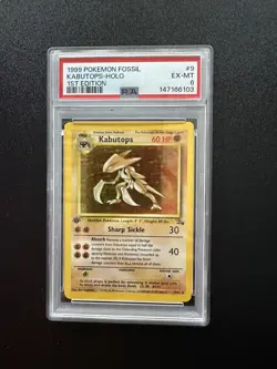 1999 Pokemon Fossil Set Kabutops Holo #9 1st Edition PSA 6 - Image 1