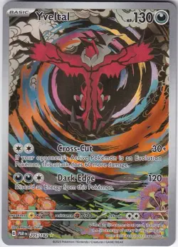 Yveltal 205/182 Illustration Rare Pokemon SV Paradox Rift Near Mint - Image 1