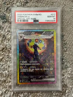 PSA 10 Umbreon EX SAR 217/187 Terastal Festival Pokemon TCG | TRUSTED SELLER - Image 1