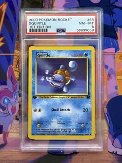 2000 POKEMON ROCKET #68 SQUIRTLE 1ST EDITION PSA 8 NM-MT - Image 1