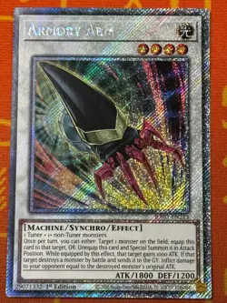 YUGIOH ARMORY ARM PLATINUM SECRET RARE 1ST NM RA03-EN213 - Image 1
