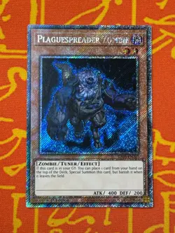 YUGIOH PLAGUESPREADER ZOMBIE PLATINUM SECRET RARE 1ST NM RA03-EN207 - Image 1