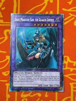 YUGIOH DARK MAGICIAN GIRL THE DRAGON KNIGHT PLATINUM SECRET RARE NM RA03-EN258 - Image 1