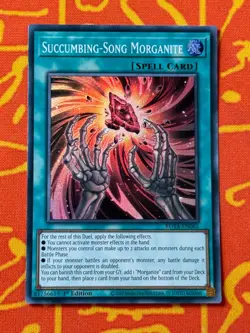 YUGIOH SUCCUMBING SONG MORGANITE SUPER RARE 1ST NM ROTA-EN065 - Image 1