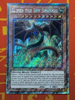 YUGIOH SLIFER THE SKY DRAGON PLATINUM SECRET RARE 1ST NEAR MINT RA03-EN244 - Image 1