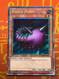 YUGIOH NEEDLE WORM QUARTER CENTURY SECRET RARE NM RA04-EN112 - Image 1