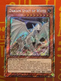 YUGIOH DRAGON SPIRIT OF WHITE PLATINUM SECRET RARE NM RA04-EN265 - Image 1