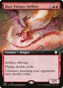 MTG Blast-Furnace Hellkite 59 Rare Extended Art The Brothers' War Commander - Image 1