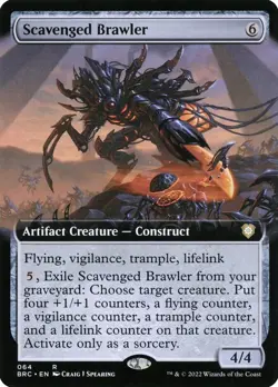 MTG Scavenged Brawler 64 Rare Extended Art The Brothers' War Commander - Image 1
