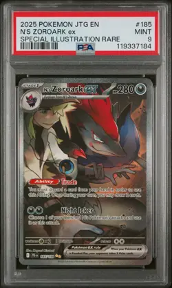 2025 Pokemon JTG EN-Journey Together N'S Zoroark EX Special IR PSA 9 #185 - Image 1
