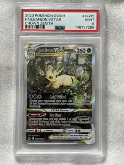 Pokemon Leafeon VSTAR GG35/GG70 Crown Zenith Gallery Full Art Holo PSA 9 - Image 1