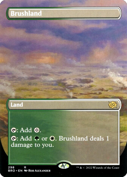 MTG Brushland 298 Rare Foil Borderless Land The Brothers' War - Image 1