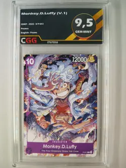 Card One piece Monkey.D.Luffy (P-041) (V.1) Promos CGG 9,5/10+ OP017E - Image 2