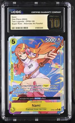 Nami OP08-106 CGC 10 Pristine 2024 Alternate Art Parallel One Piece English - Image 1