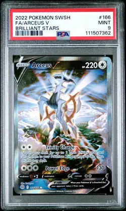 Pokemon Brilliant Stars # 166 Full Art Arceus V PSA 9 Card MINT! Trusted Seller! - Image 1