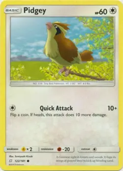 POKEMON CARD PIDGEY 122/181 NO 016 TINY BIRD POKEMON TCG CCG - Image 1