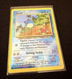 Pokemon TCG Marill Southern Islands Reverse Holo Card 11/18 Mild Damage - Image 1