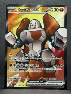 Pokemon TCG Regirock EX Full Art Ultra Rare Holo Card 214/182 NM - Image 1