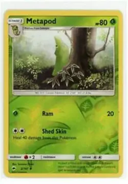 POKEMON CARD REVERSE HOLO METAPOD 2/147 NO 011 COCOON POKEMON TCG CCG - Image 1