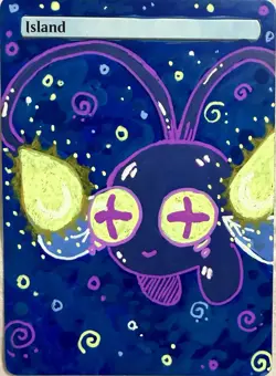 Chinchou Pokemon Island MTG Alter ACEO - Handpainted by ghostiite.ink - Image 1