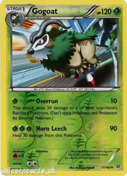 POKEMON CARD REVERSE HOLO GOGOAT 17/162 NO 673 MOUNT POKEMON TCG CCG - Image 1
