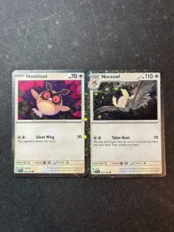 Hoothoot/Noctowl - Cosmos Holo - Temporal Forces TEF Promo Pokemon TCG Card - Image 1