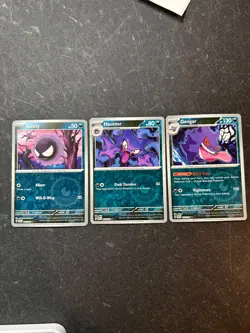 Gastly Haunter Gengar Pokemon TCG Paldean Fates Reverse Foil Evo Set NM ENGLISH - Image 1